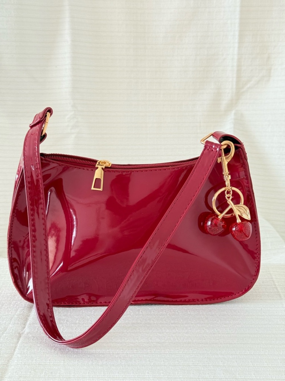 2026 Designer Red Patent Shoulder Bag - Women